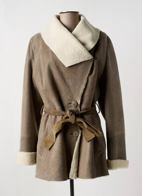 Veste en cuir gris GIORGIO pour femme