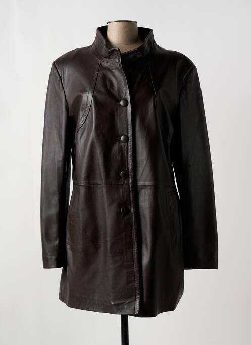 Veste en cuir marron SKINER'S pour femme