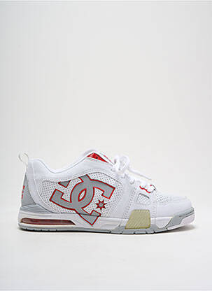 Baskets matière lisse bout rond blanc DC homme
