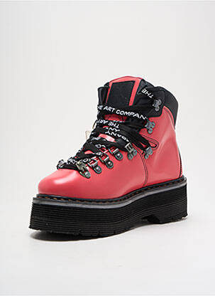 Bottines/boots matière lisse talon de 4 à 6cm rose ART femme