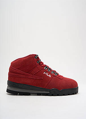 Baskets nubuck talon plat jusqu'à 3cm rouge FILA femme