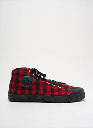 Baskets bout rond talon plat jusqu'à 3cm rouge SPRING COURT femme