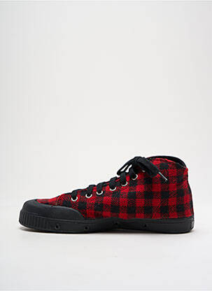 Baskets bout rond talon plat jusqu'à 3cm rouge SPRING COURT femme