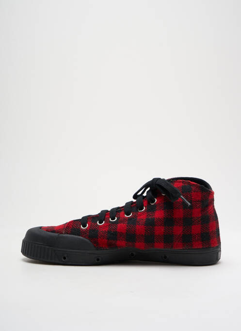 Baskets bout rond talon plat jusqu'à 3cm rouge SPRING COURT femme