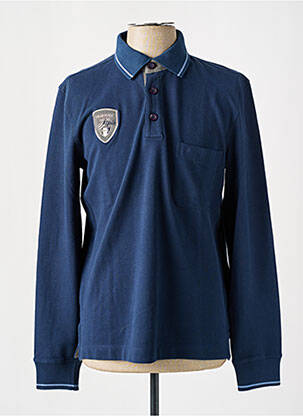 Polo manches longues manches longues bleu HECHTER STUDIO homme