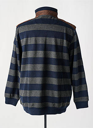 Sweat-shirt stretch manches longues bleu KITARO homme