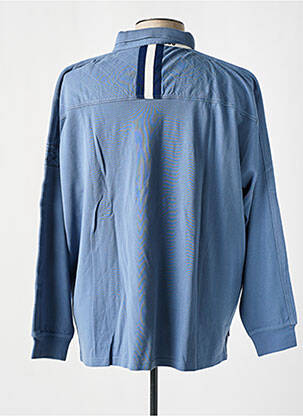 Polo manches longues manches longues bleu KITARO homme