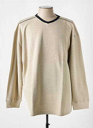 Sweat-shirt stretch manches longues beige ALLSIZE homme
