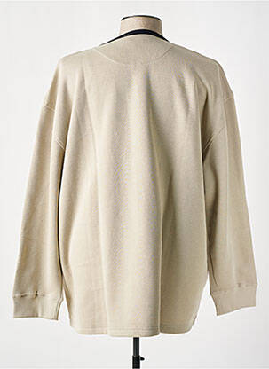 Sweat-shirt stretch manches longues beige ALLSIZE homme