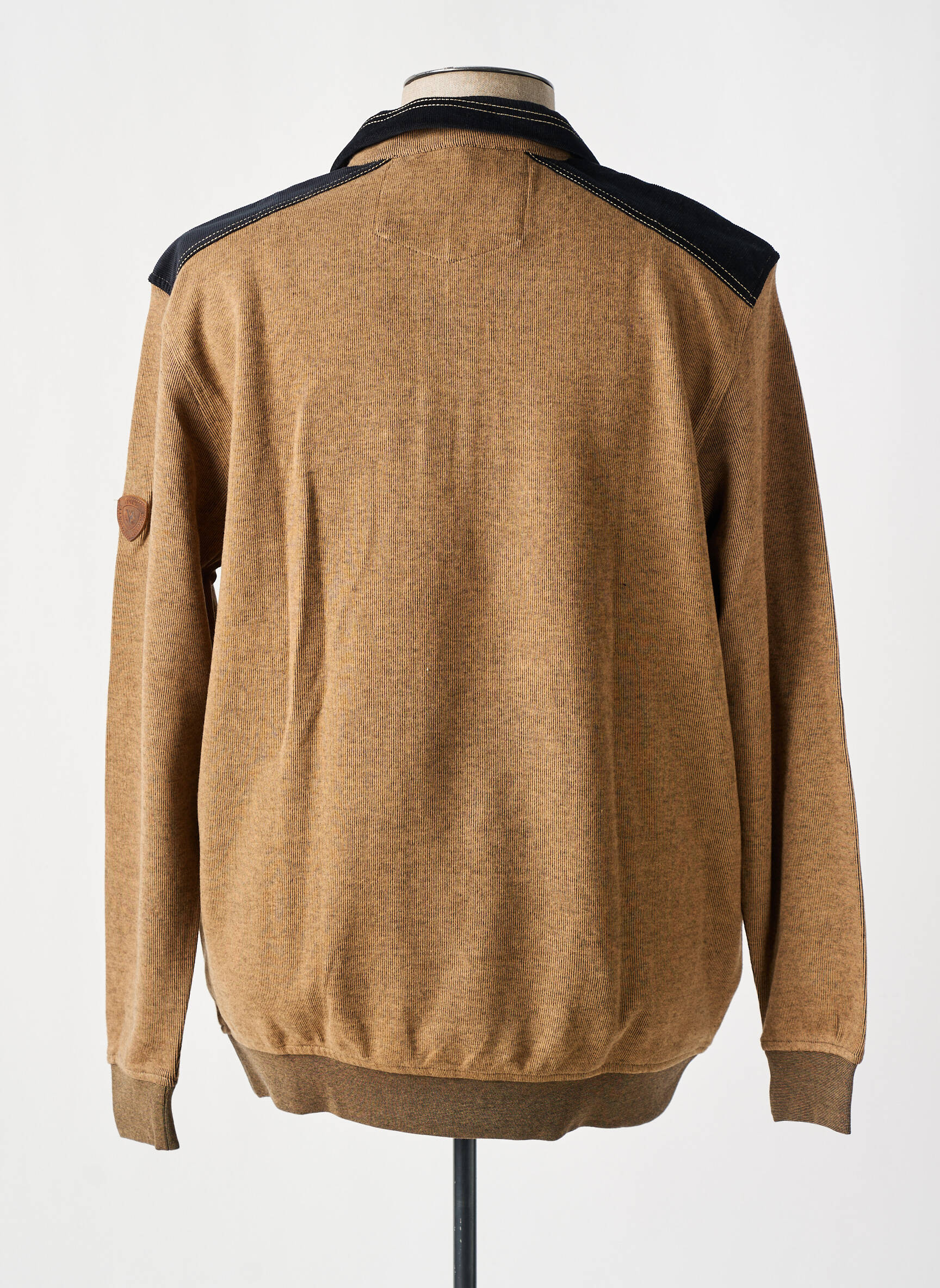 Sweat Gilet Zara Homme – Marron, Taille M, Coton Et Nylon, Col V