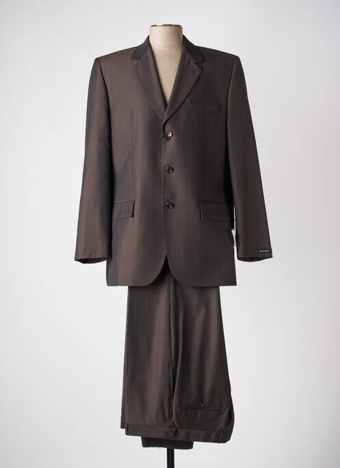 Costume de ville fermeture zippée sous rabat boutonné marron LUCAS DELLI homme