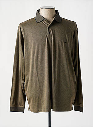 Polo tissage chiné manches longues vert PRE END homme