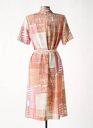 Robe mi-longue coupe fluide manches courtes orange GEVANA femme