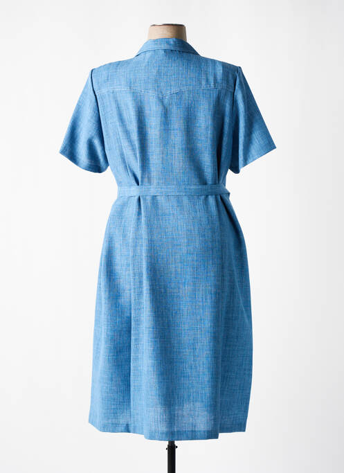 Robe mi-longue manches courtes manches courtes bleu GEVANA femme