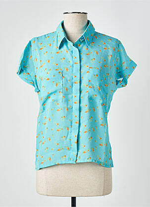 Chemisier manches courtes manches courtes bleu TEENFLO femme