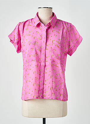 Chemisier manches courtes manches courtes rose TEENFLO femme