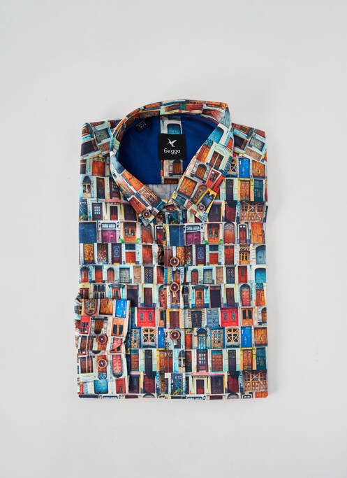Chemise manches longues bleu BEGGA pour homme