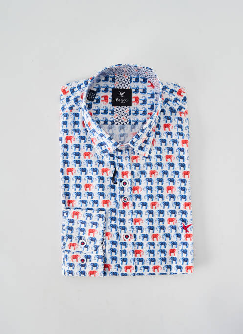 Chemise manches longues bleu BEGGA pour homme