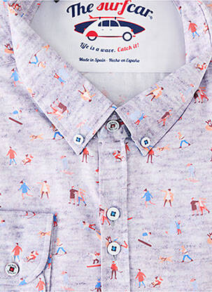 Chemise manches longues manches longues violet THE SURFCAR homme