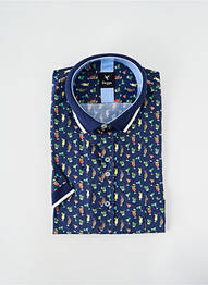 Chemise manches courtes imprimé fantaisie bleu BEGGA homme
