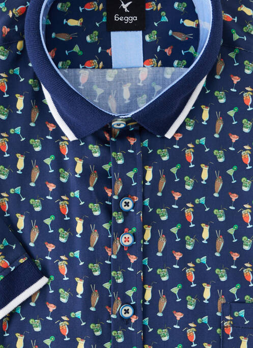 Chemise manches courtes bleu BEGGA pour homme