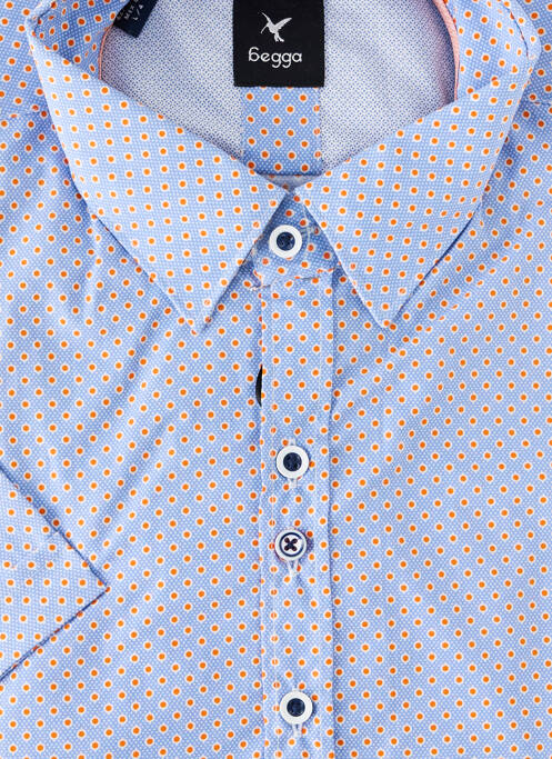 Chemise manches courtes bleu BEGGA pour homme