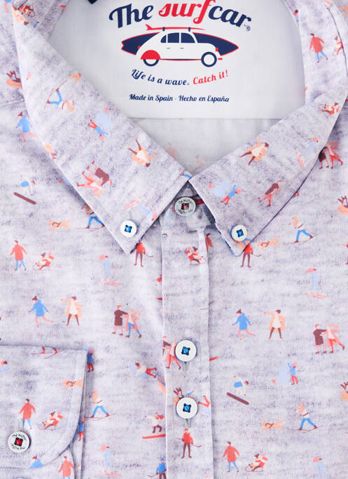 Chemise manches longues violet THE SURFCAR pour homme