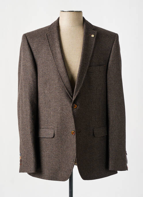Blazer poignets boutonnés avec fente marron LUIGI MORINI homme