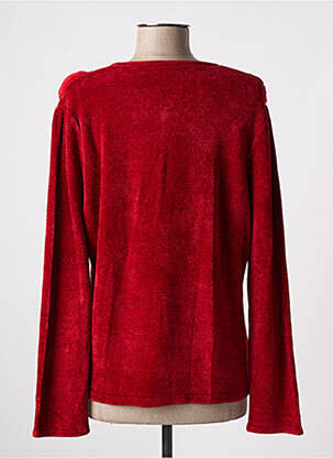 Gilet manches longues col rond rouge FINETTE femme