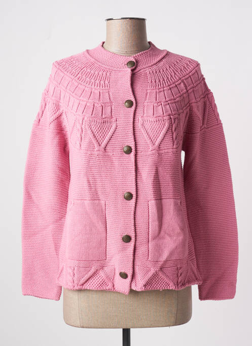 Gilet manches longues rose BARILOCHE pour femme