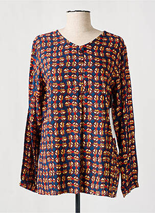 Blouse imprimé fantaisie manches longues bleu AGATHE & LOUISE femme