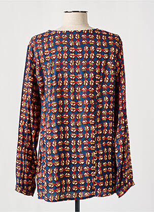 Blouse imprimé fantaisie manches longues bleu AGATHE & LOUISE femme