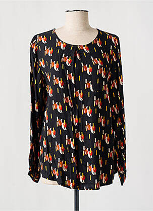 Blouse imprimé fantaisie manches longues noir AGATHE & LOUISE femme