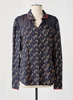 Chemisier coupe droite manches longues bleu SAINT JAMES femme