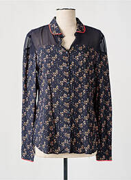 Chemisier coupe droite manches longues bleu SAINT JAMES femme