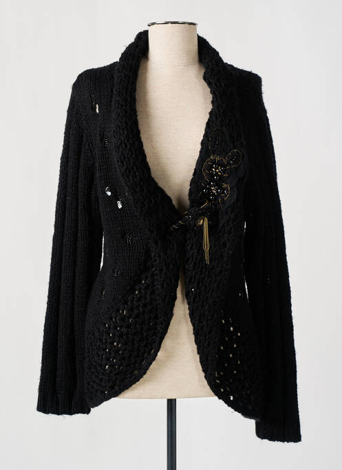 Gilet manches longues noir FELINO pour femme