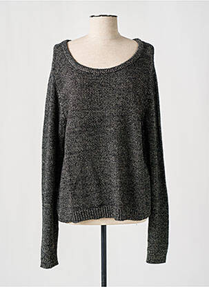 Pull maille souple et aérée manches longues noir SURKANA femme