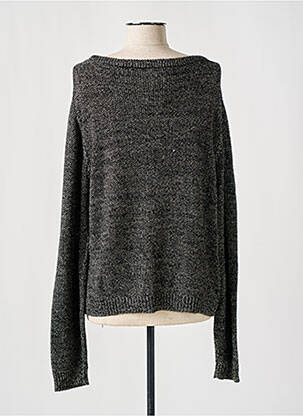 Pull maille souple et aérée manches longues noir SURKANA femme