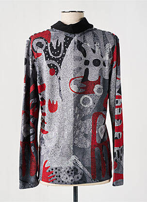Pull coupe droite manches longues gris KALISSON femme