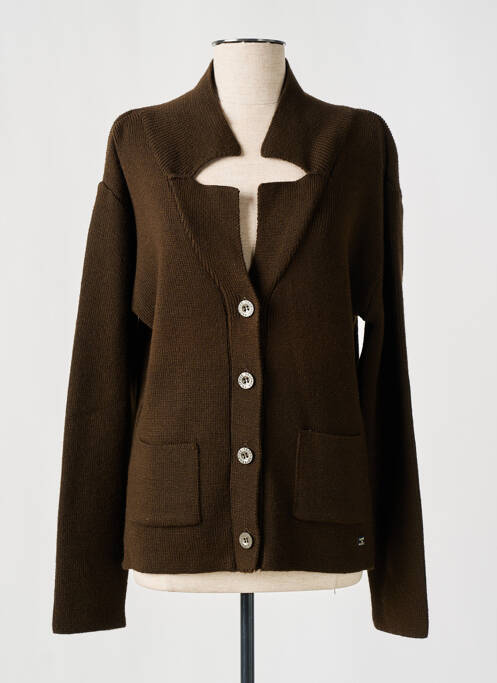 Gilet manches longues resserrée sur le bas marron TROPHEE DU MATELOT femme