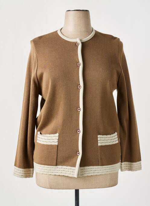 Gilet manches longues marron I.ODENA pour femme