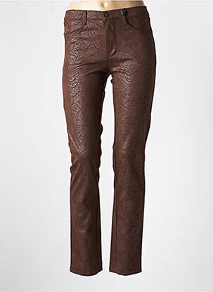 Pantalon slim stretch taille normale marron WALTRON femme