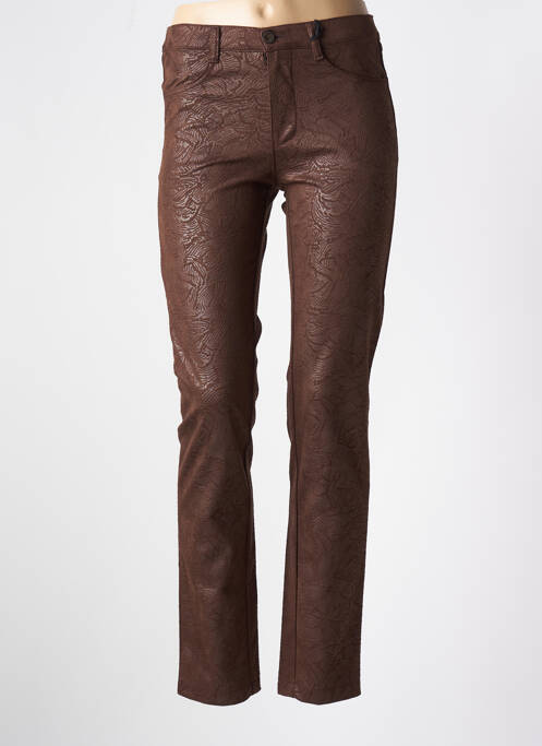 Pantalon slim marron WALTRON pour femme