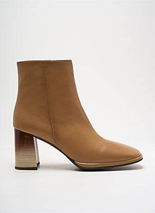 Bottines/boots matière lisse talon de 4 à 6cm beige HISPANITAS femme