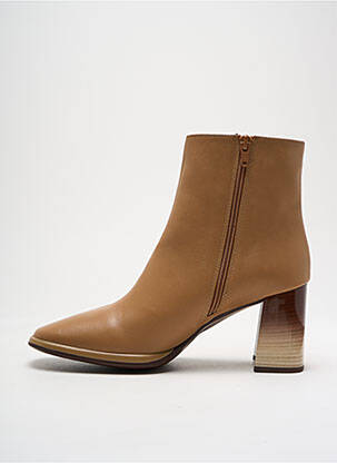 Bottines/boots matière lisse talon de 4 à 6cm beige HISPANITAS femme