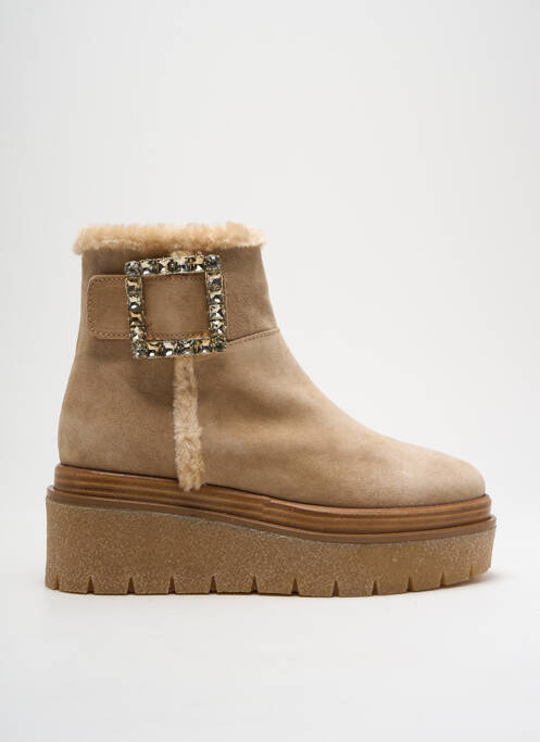 Bottines/Boots beige ALPE pour femme