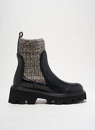 Bottines/boots matière lisse talon de 4 à 6cm noir REGARD femme