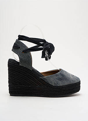 Espadrilles fermeture lacets talon de 7 à 9cm noir COLORS OF CALIFORNIA femme