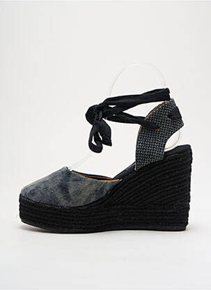 Espadrilles fermeture lacets talon de 7 à 9cm noir COLORS OF CALIFORNIA femme