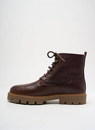 Bottines/boots tissage satiné talon bas marron M.MOUSTACHE homme